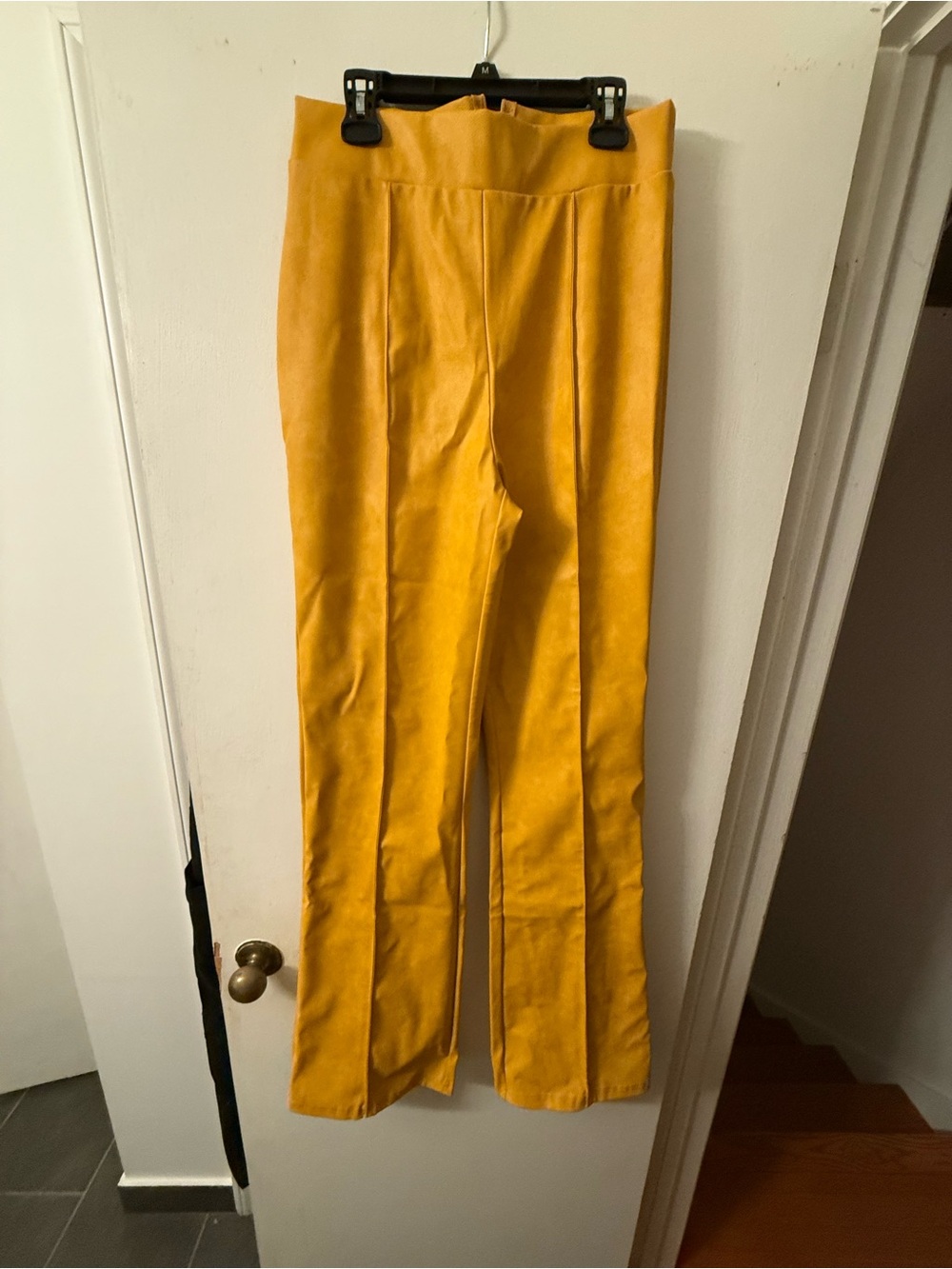 Fashion Nova Mustard Yellow faux leather pants . Size S